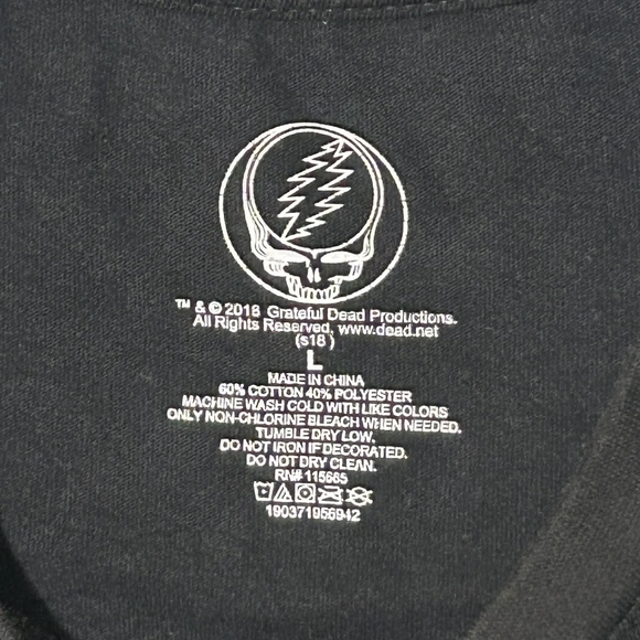 Grateful Dead Stealie Skull Long Sleeve Distressed Tee Oversized M 23–30 - Picture 3 of 3